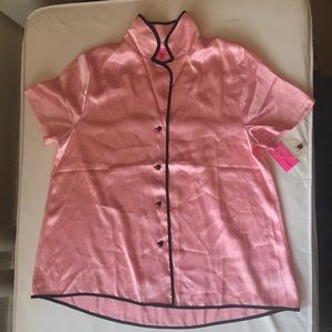 Women’s Betsey Johnson Pink Silk Pajama Short Set